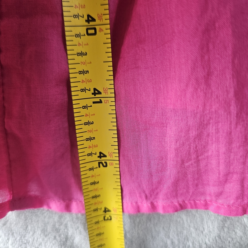 J. Crew Point Sur Pom‎ Pom Flutter Sleeve Midi Dress Flamingo Pink sz 12P - Picture 13 of 13